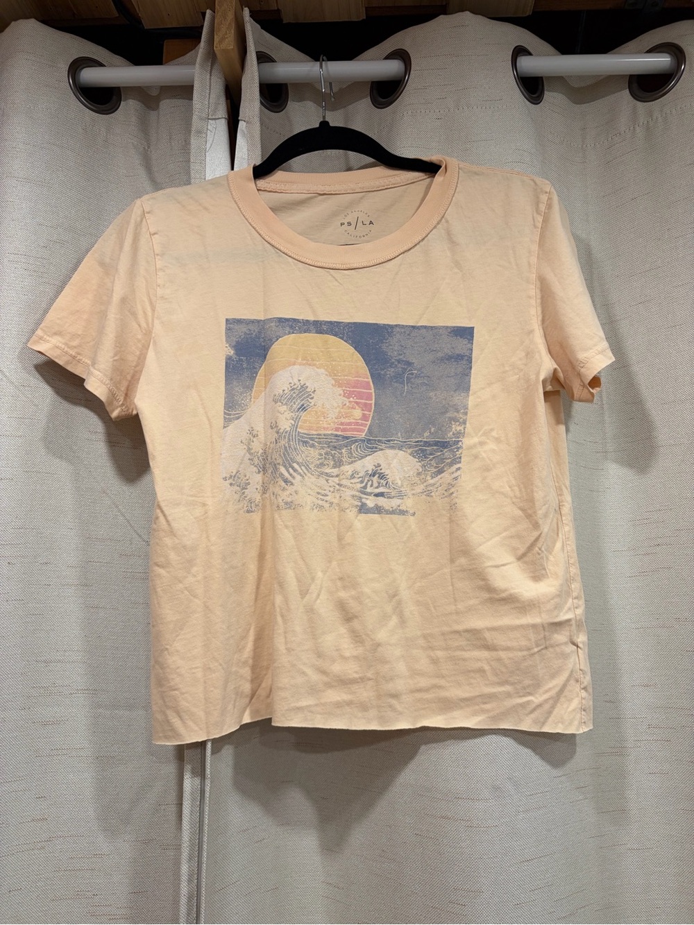 PS/LA Peach Graphic Wave Tee